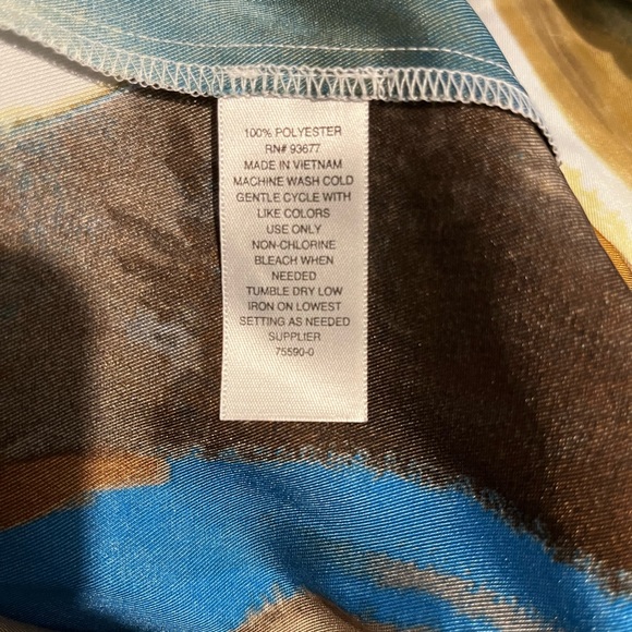 Worthington Women’s Olivia Geo Asymmetrical Sleeve Blouse - Picture 3 of 3